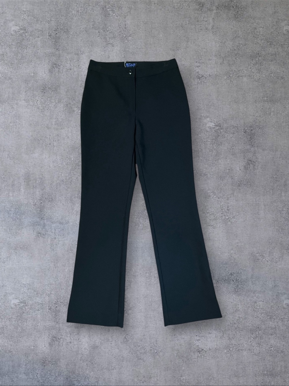 Vintage 90s High Waisted Black Chic Straight / Flare Leg Sz 3 Trousers